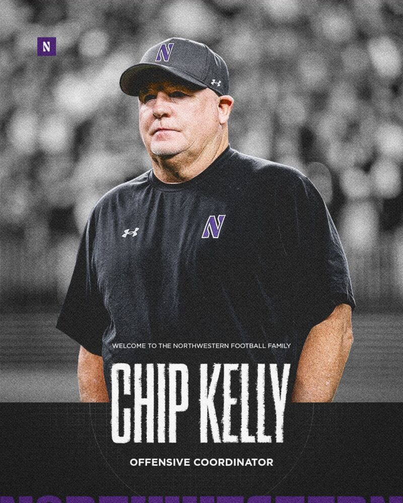 Image for the Tweet beginning: Welcome to Northwestern, Chip Kelly!

A