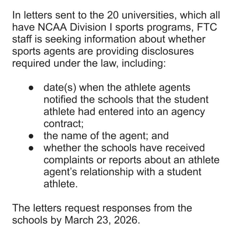 Image for the Tweet beginning: The Federal Trade Commission sent