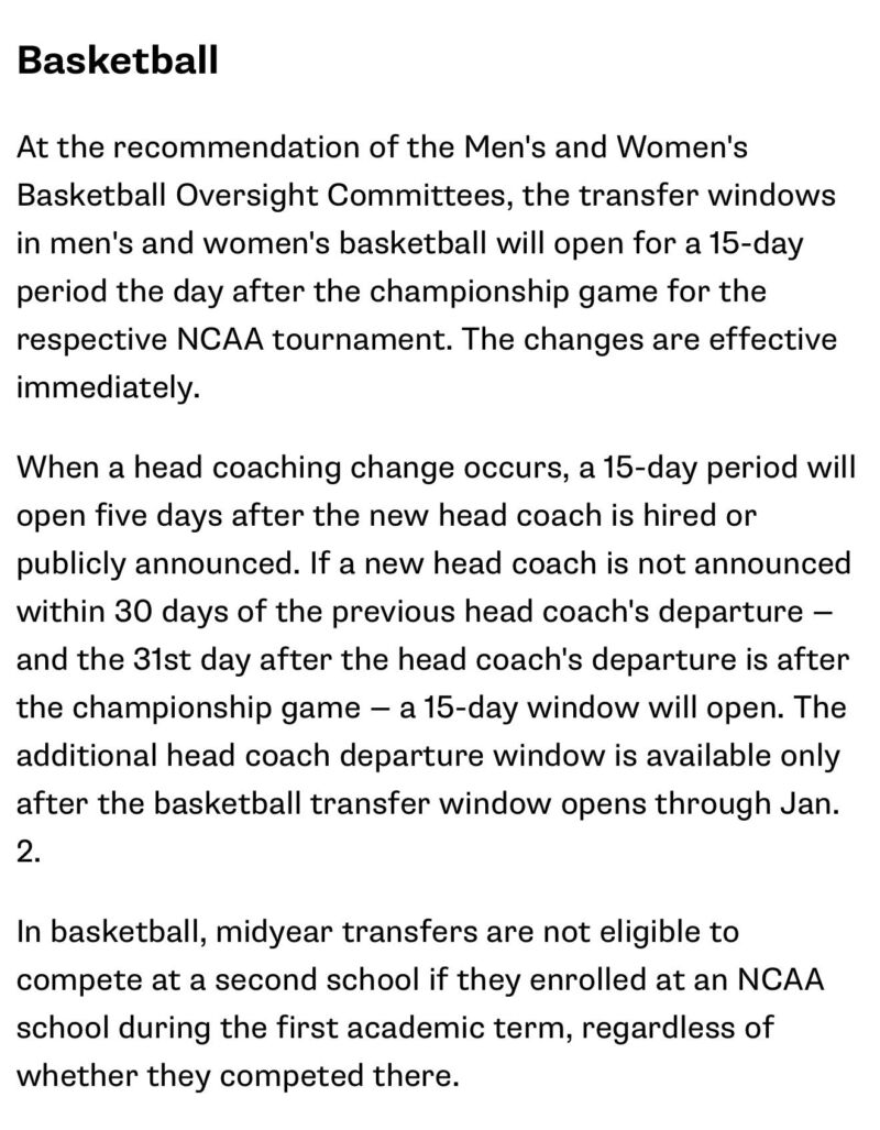 Image for the Tweet beginning: The NCAA has announced a
